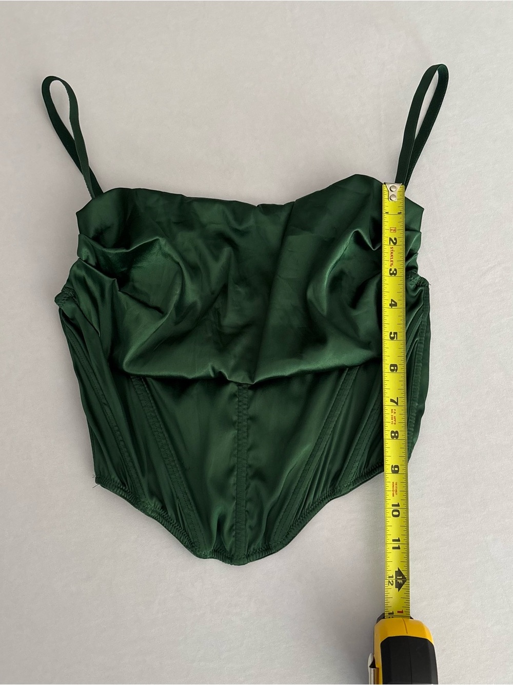 Urban Outfitters Emerald Green Satin Top with Straps Size S - Picture 6 of 6